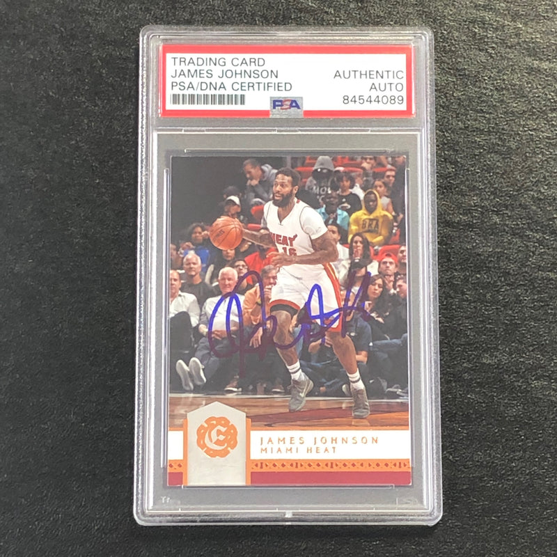 2016-17 Panini Excalibur #96 James Johnson Signed Card AUTO PSA/DNA Slabbed Heat