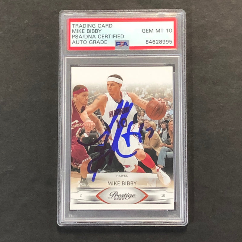 2009-10 Panini Prestige #3 Mike Bibby Signed Card AUTO GRADE 10 PSA Slabbed Hawks
