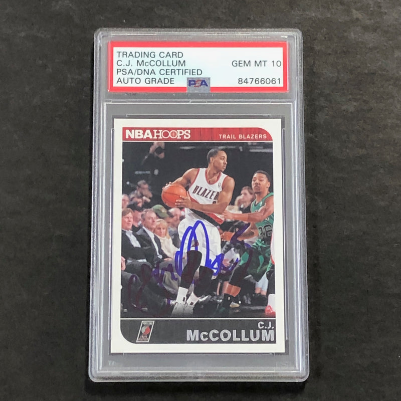 2014-15 Panini NBA Hoops #66 CJ McCollum Signed Card AUTO 10 PSA Slabbed RC Blazers