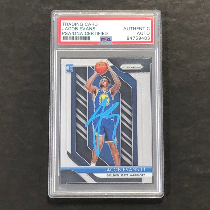 2018-19 Panini Prizm #212 Jacob Evans Signed Rookie Card AUTO PSA Slabbed RC Warriors
