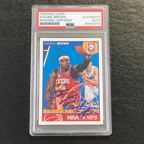 2013-14 NBA Hoops #233 Kwame Brown Signed Card AUTO PSA Slabbed 76ers