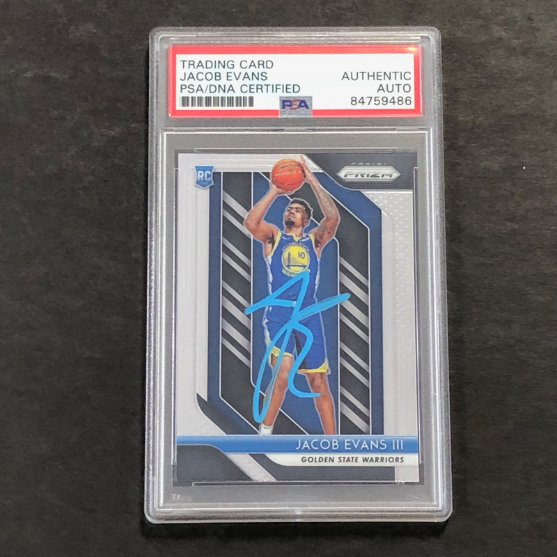 2018-19 Panini Prizm #212 Jacob Evans Signed Rookie Card AUTO PSA Slabbed RC Warriors