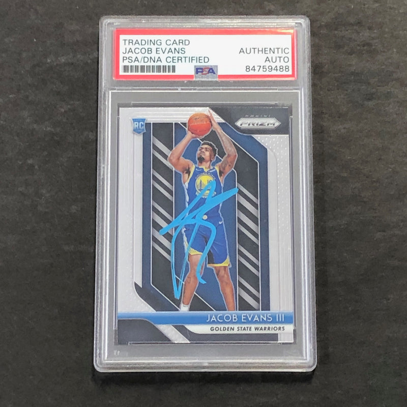 2018-19 Panini Prizm #212 Jacob Evans Signed Rookie Card AUTO PSA Slabbed RC Warriors