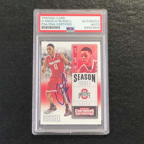 2016 Contenders Draft Picks Season Ticket #19 D'Angelo Russell Signed Card AUTO PSA Slabbed Ohio State