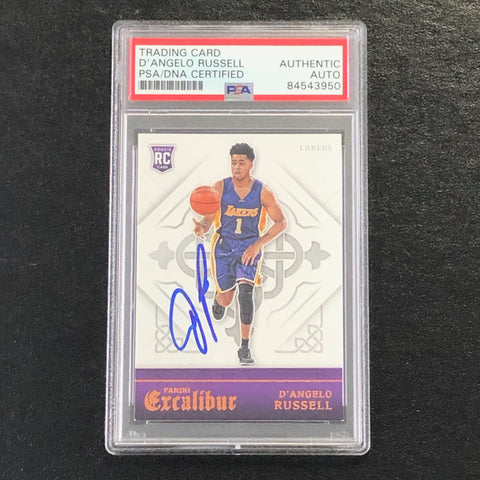 2015-16 Panini Excalibur #177 D'Angelo Russell Signed Card AUTO PSA Slabbed RC Lakers