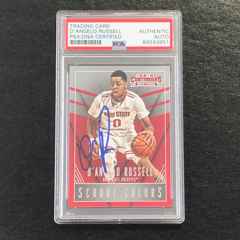 2015 Contenders Draft Picks #12 D'Angelo Russell Signed Card AUTO PSA Slabbed Ohio State