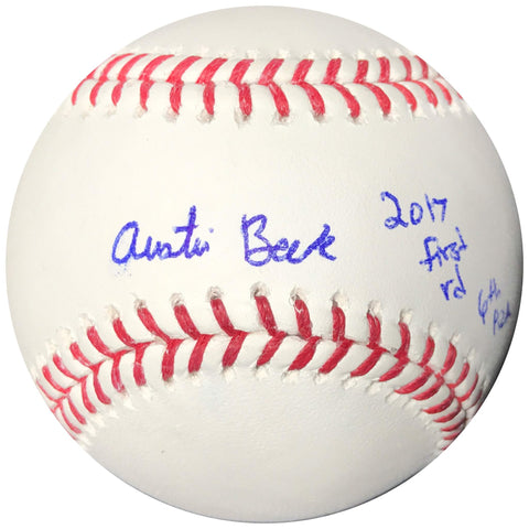 Austin Beck signed baseball BAS Beckett Oakland Athletics autographed