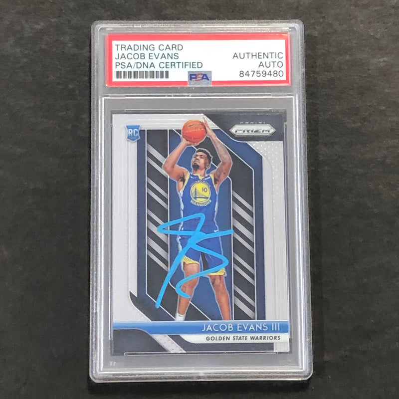 2018-19 Panini Prizm #212 Jacob Evans Signed Rookie Card AUTO PSA Slabbed RC Warriors