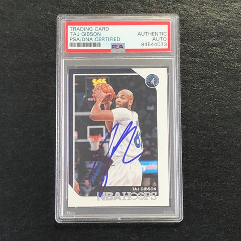 2018-19 NBA Hoops #200 Taj Gibson Signed Card AUTO PSA Slabbed Timberwolves