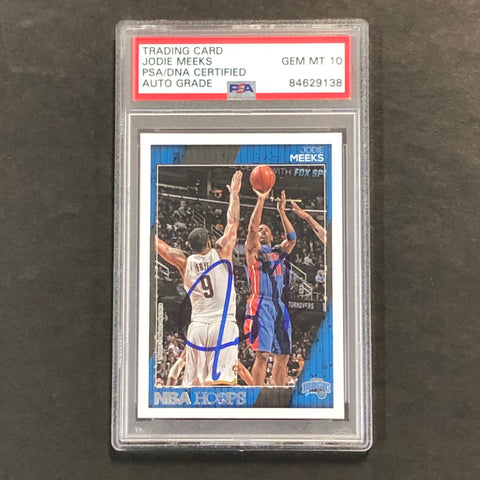 2016-17 NBA Hoops #225 Jodie Meeks Signed Card AUTO 10 PSA Slabbed Magic