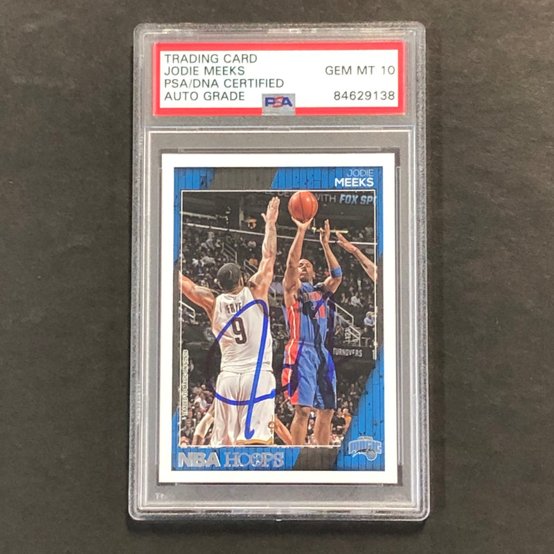 2016-17 NBA Hoops #225 Jodie Meeks Signed Card AUTO 10 PSA Slabbed Magic