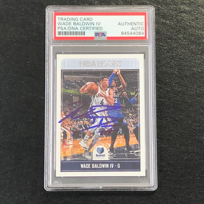 2017-18 NBA Hoops #54 Wade Baldwin IV Signed Card AUTO PSA Slabbed Grizzlies