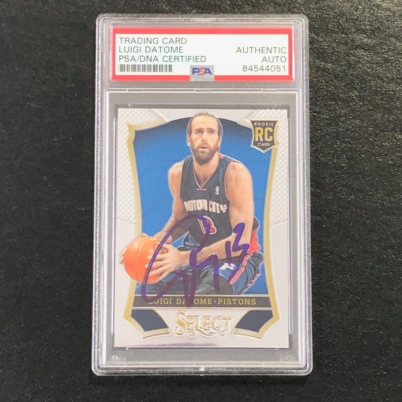 2013-14 Select Basketball #181 Luigi Datome Signed Card AUTO PSA Slabbed RC Pistons