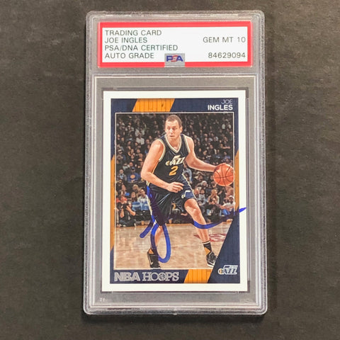 2016-17 NBA Hoops #196 Joe Ingles Signed Card AUTO GRADE 10 PSA Slabbed Jazz