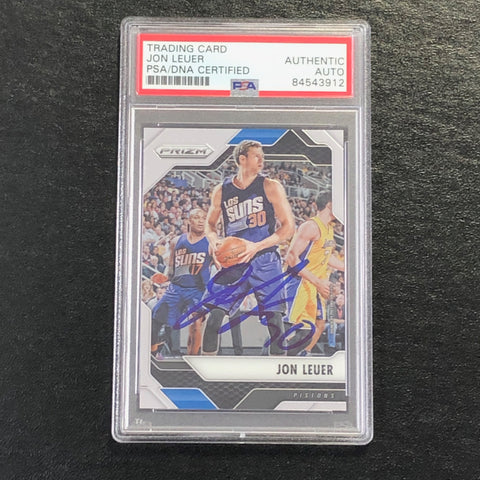 2016-17 Panini Prizm #210 Jon Leuer Signed Card AUTO PSA Slabbed Pistons