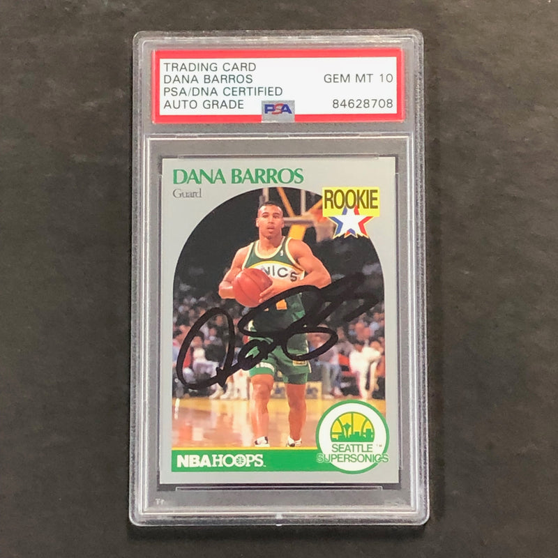1990 NBA Hoops #274 Dana Barros Signed Card AUTO PSA/DNA Slabbed Supersonics