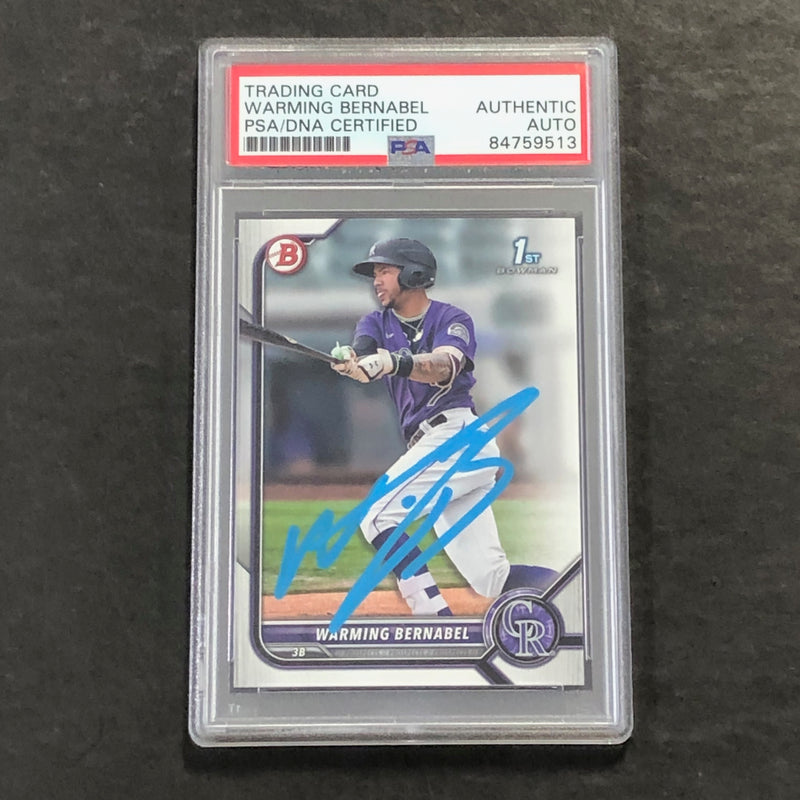 2021 Bowman Chrome #BP-46 Warming Bernabel Signed Card PSA Slabbed Auto Rockies