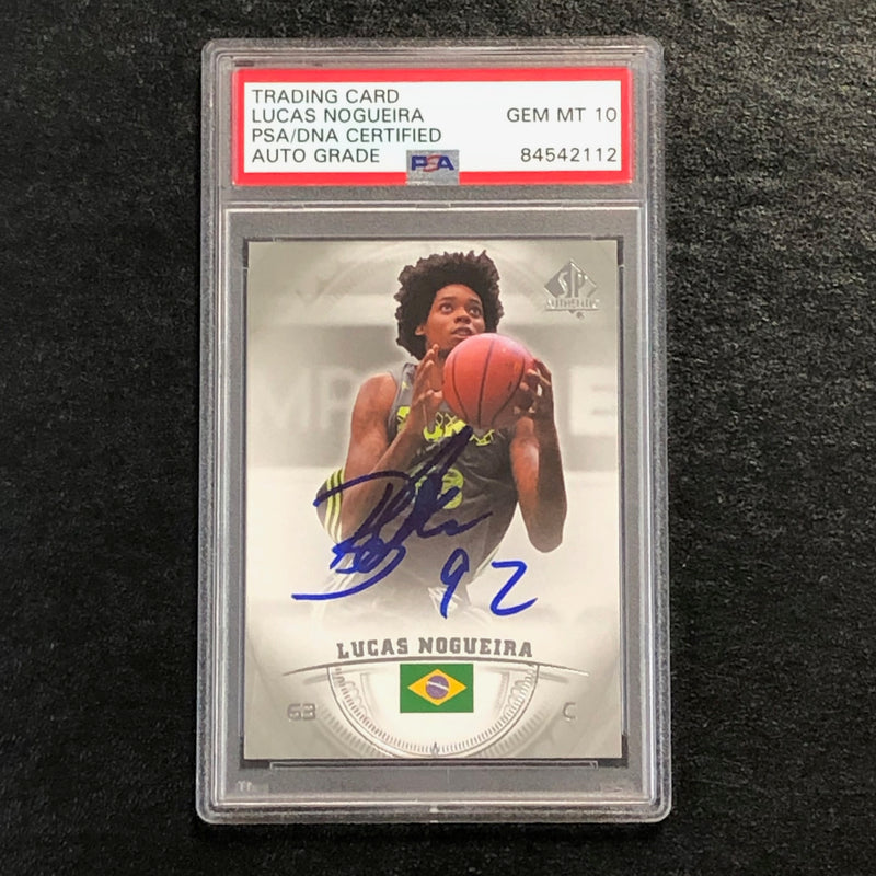 2013-14 SP Authentic #29 Lucas Nogueira Signed Card AUTO 10 PSA Slabbed Brazil