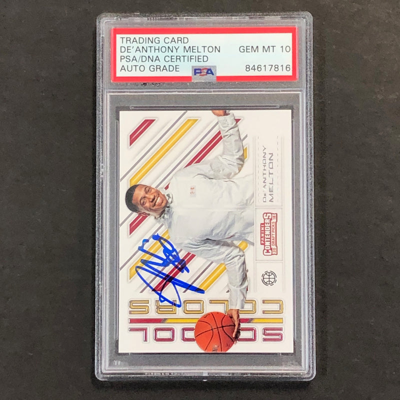 2018-19 Panini Contenders Draft Picks #24 De'Anthony Melton Signed Card AUTO GRADE 10 PSA Slabbed RC Suns