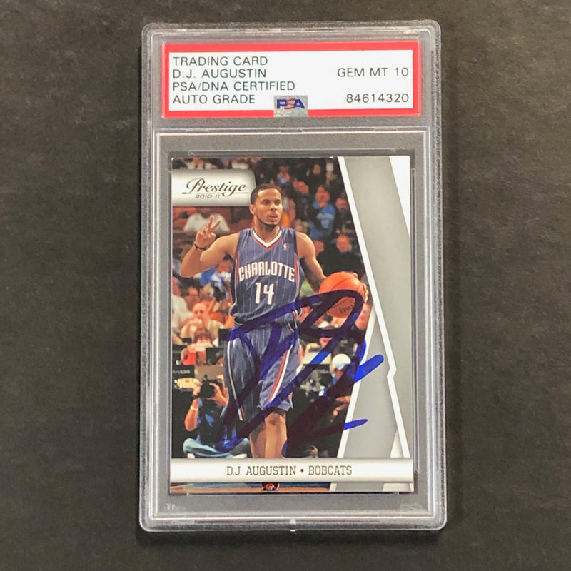 2010-11 Panini Prestige #10 D.J. Augustin Signed Card AUTO 10 PSA Slabbed Bobcats