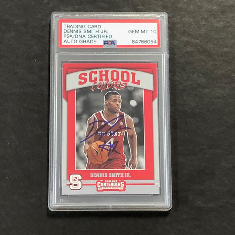 2017 Panini Contenders Draft Picks #8 Dennis Smith Jr. Signed Card AUTO 10 PSA Slabbed