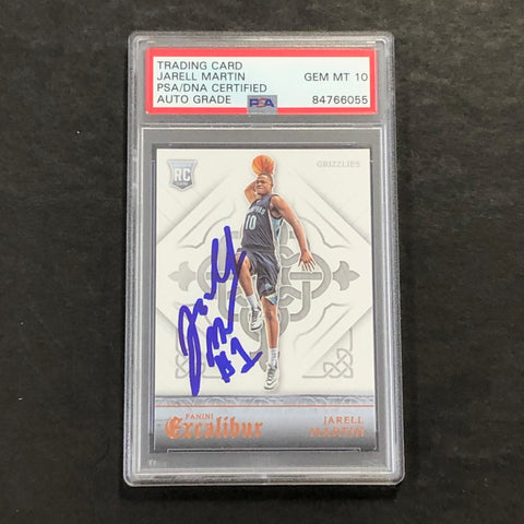 2015-16 Panini Excalibur #162 Jarell Martin Signed Card AUTO 10 PSA Slabbed RC Grizzlies