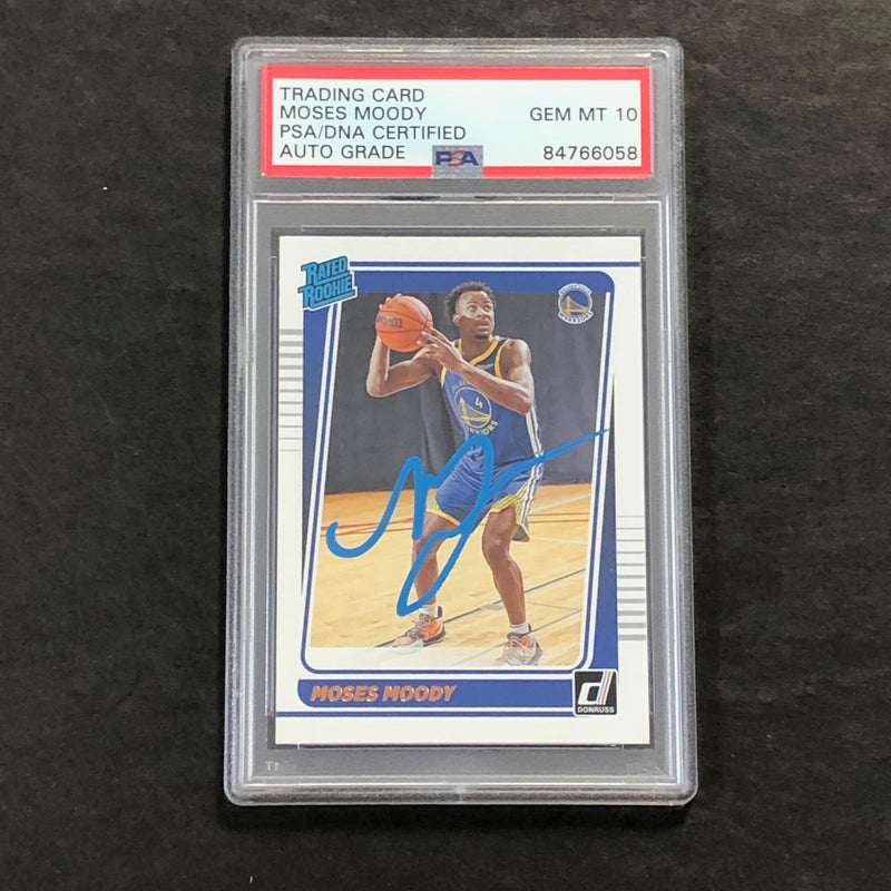 2021-22 Panini Donruss #234 Moses Moody Signed Card AUTO 10 PSA Slabbed Warriors