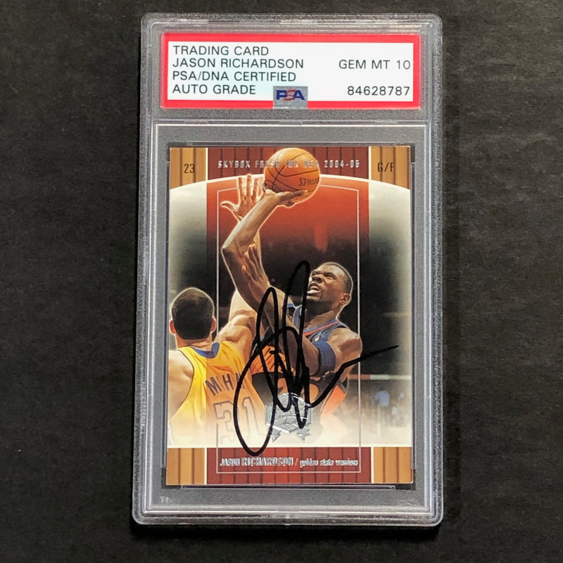 2004-05 Fleer Skybox #41 Jason Richardson Signed Card AUTO GRADE 10 PSA Slabbed Warriors