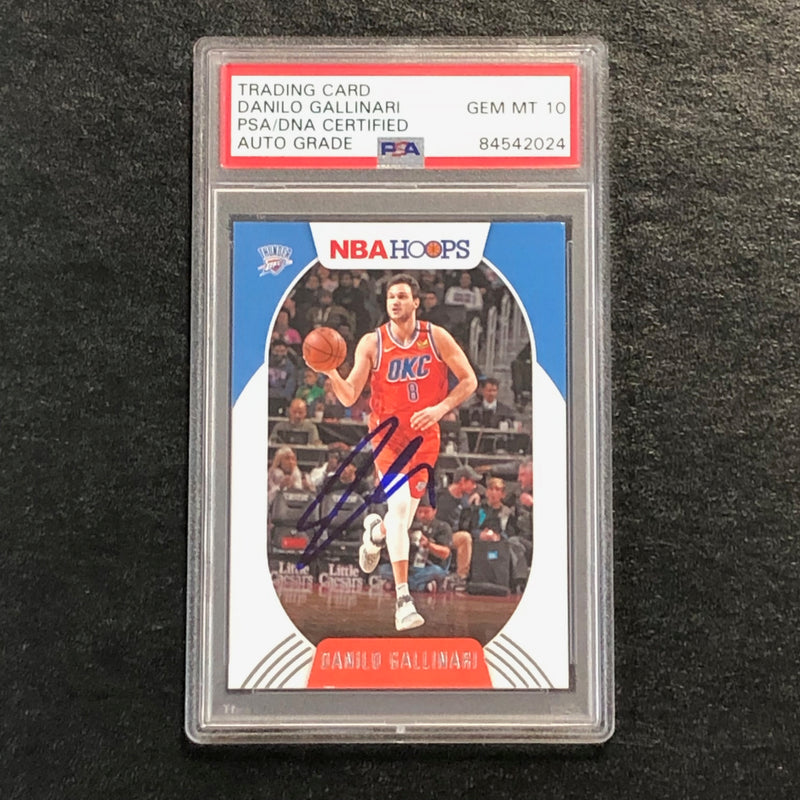 2020-21 NBA Hoops #54 Danilo Gallinari Signed AUTO 10 PSA Slabbed Thunder