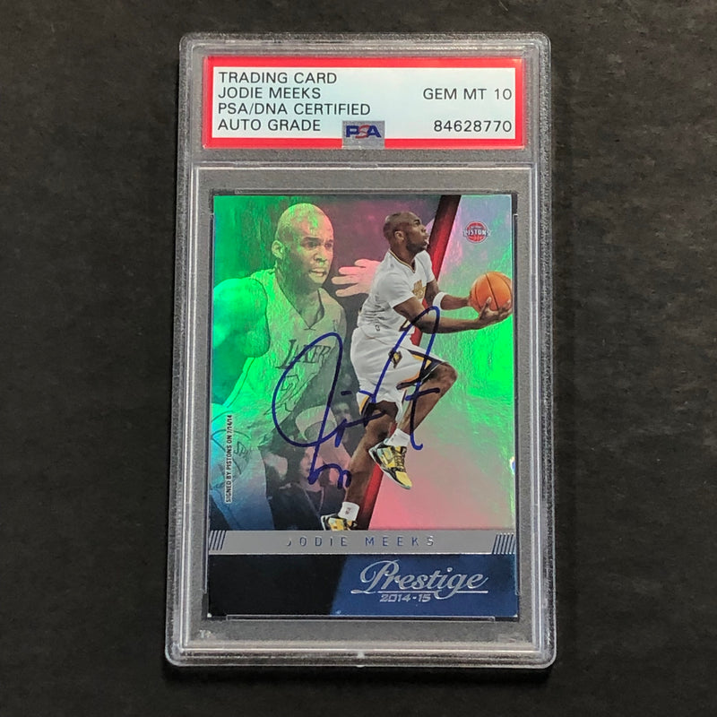 2014-15 Prestige Basketball #122 Jodie Meeks Signed Card AUTO 10 PSA Slabbed Pistons