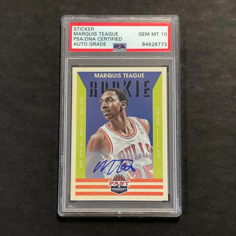 2012-13 Panini Past & Present #238 Marquis Teague Signed Card AUTO 10 PSA Slabbed Bulls