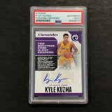 2017-18 Panini Chronicles Basketball #CA-KKZ Kyle Kuzma Signed Card PSA Slabbed RC Lakers