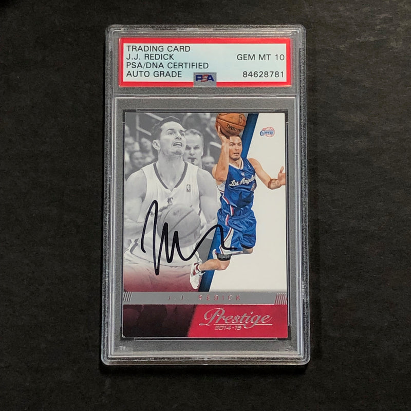 2014-15 Panini Prestige #150 J.J. Redick Signed Card AUTO GRADE 10 PSA Slabbed Clippers
