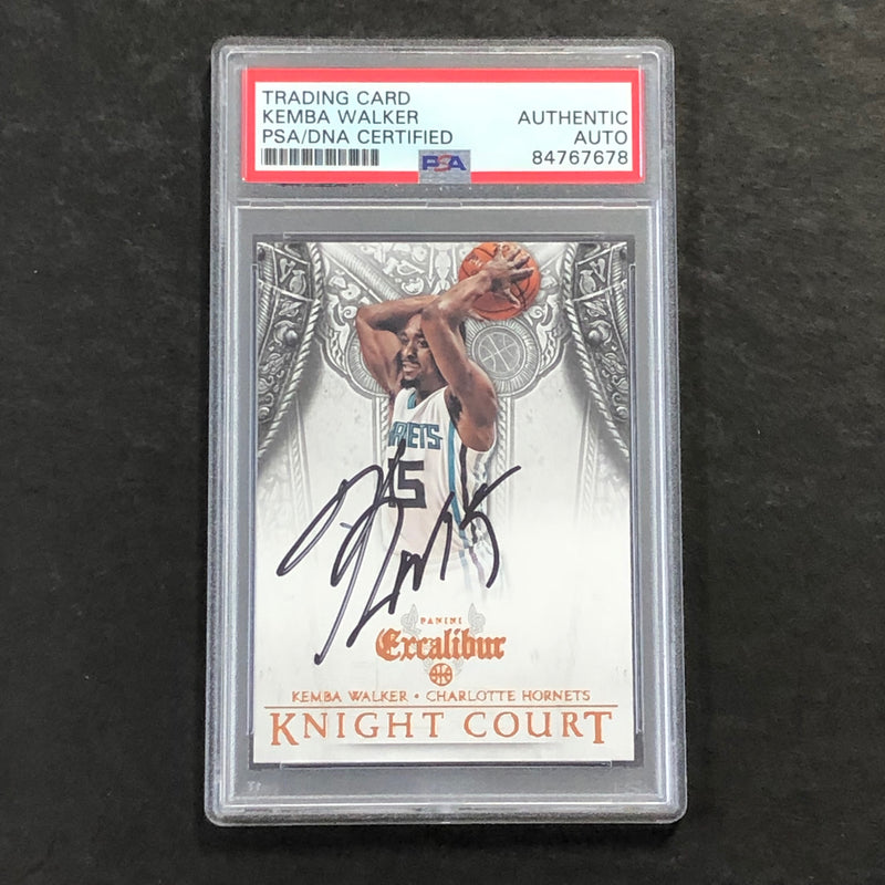 2014-15 Panini Excalibur #29 Kemba Walker Signed Card AUTO PSA Slabbed Hornets