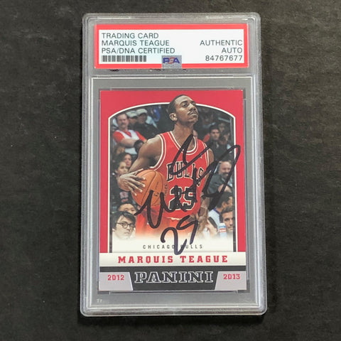 2012-13 Panini Basketball #277 Marquis Teague MARQUIS TEAGUE Signed Card AUTO PSA Slabbed Bulls