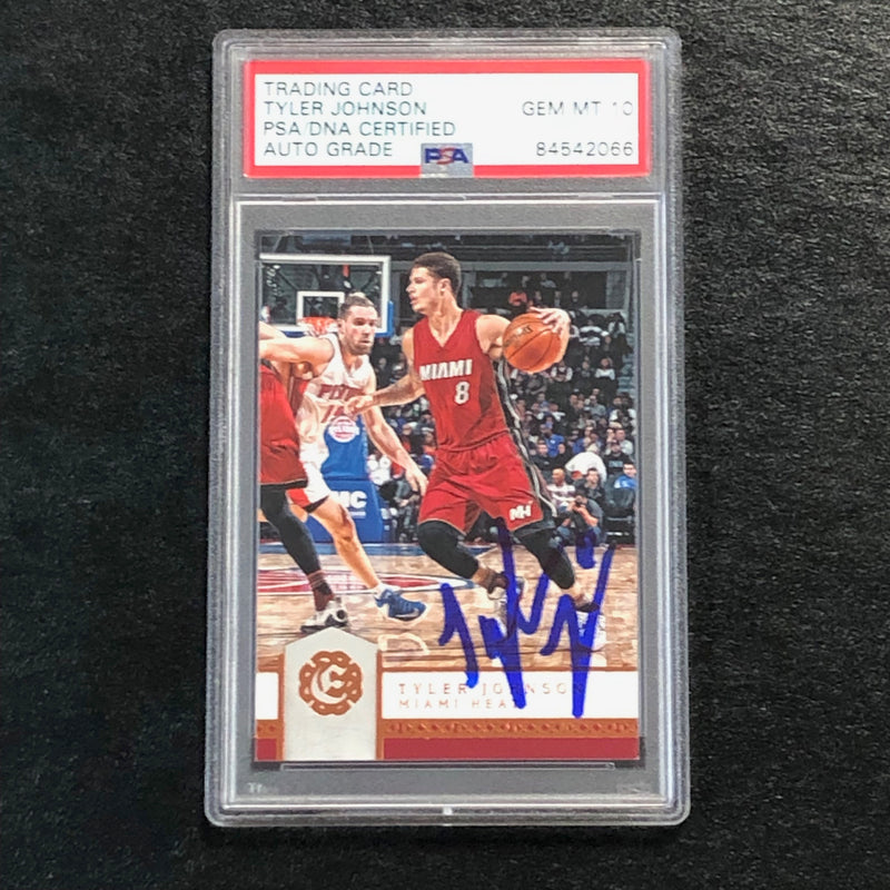 2016-17 Panini Excalibur #94 Tyler Johnson Signed Card AUTO 10 PSA Slabbed Heat