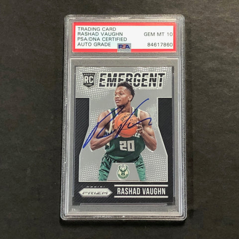 2015-16 Panini Prizm Emergent #19 Rashad Vaughn Signed Card AUTO 10 PSA Slabbed RC Rookie