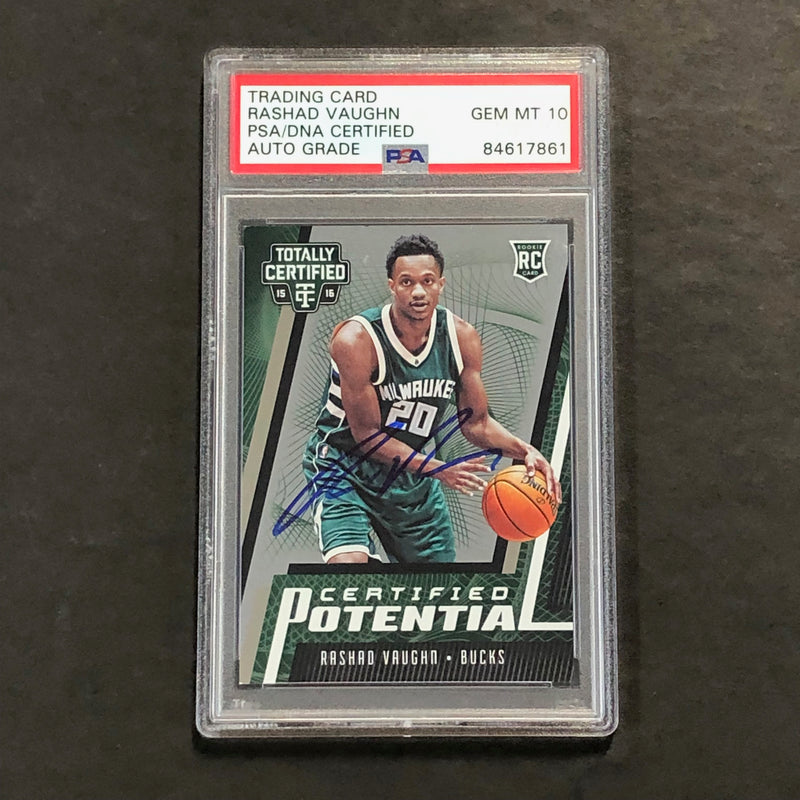 2015-16 Panini Totally Certified #20 043/199 Rashad Vaughn Signed Card AUTO 10 PSA Slabbed RC Rookie