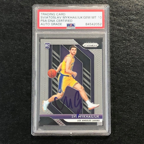 2018-19 Panini Prizm #274 Svi Mykhailiuk Signed Card AUTO 10 PSA Slabbed RC Lakers