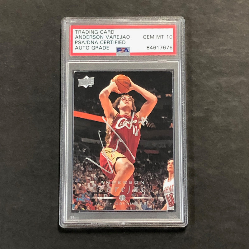 2008-09 Upper Deck #29 Anderson Varejao Signed Card AUTO 10 PSA Slabbed Cavaliers