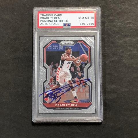 2020-21 Panini Prizm #230 Bradley Beal Signed Card AUTO 10 PSA Slabbed Wizards