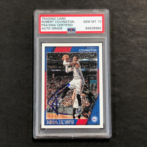 2016-17 NBA Hoops #3 Robert Covington Signed Card AUTO 10 PSA Slabbed 76ers