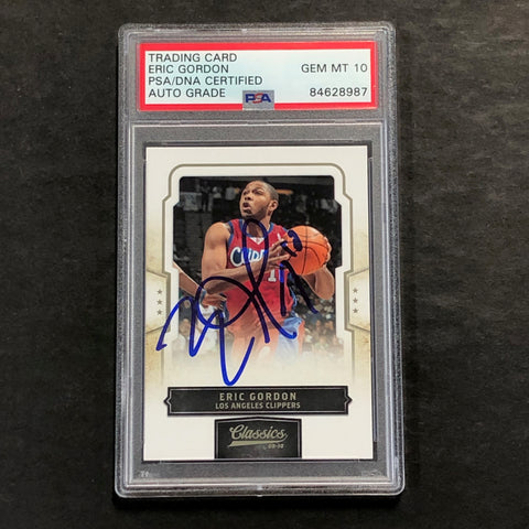 2009-10 Panini Classic #88 Eric Gordon Signed Card 10 AUTO PSA Slabbed Clippers