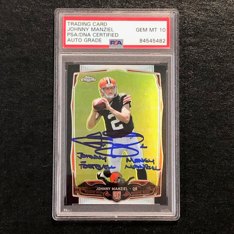 2014 Topps Chrome Black Refractor #169 Johnny Manziel AUTO 10 card PSA/DNA Slabbed RC Browns