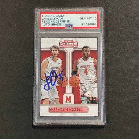 2016 Panini Contenders Draft Picks #17 Jake Layman Signed Rookie Card AUTO 10 PSA Slabbed