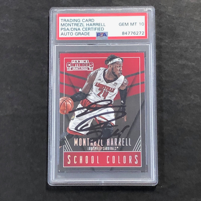 2015-16 Contenders Draft Picks School Colors #30 Montrezl Harrell Signed Card AUTO 10 PSA Slabbed Louisville