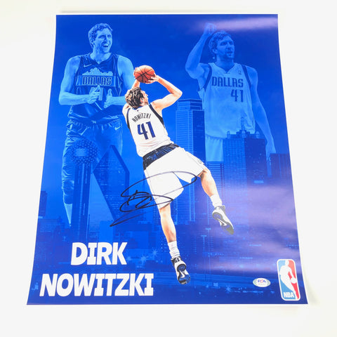 Dirk Nowitzki signed 16x20 photo PSA/DNA Dallas Mavericks Autographed