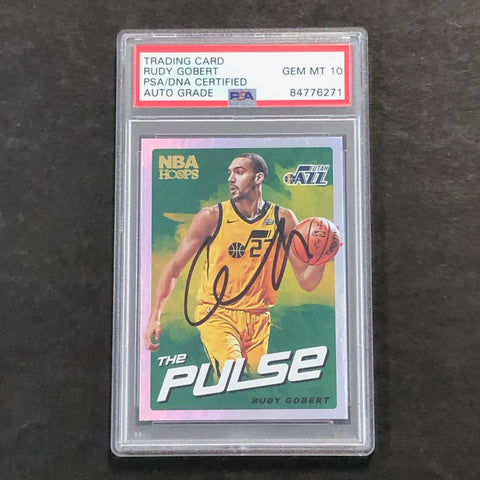 2015-16 Panini NBA Hoops #TP-10 Rudy Gobert Signed Card AUTO 10 PSA Slabbed Jazz