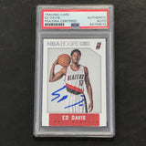 2015-16 NBA Hoops #219 Ed Davis Signed Card AUTO PSA Slabbed Trail Blazers