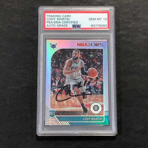 2019-20 NBA Hoops #229 Cody Martin Signed Card AUTO PSA/DNA Slabbed RC Hornets
